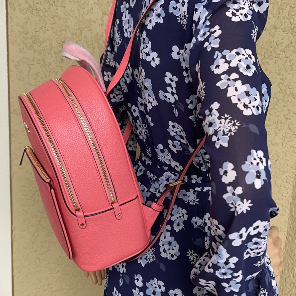 Michael Kors Adina MD Backpack Leather Grapefruit - Picture 4 of 16
